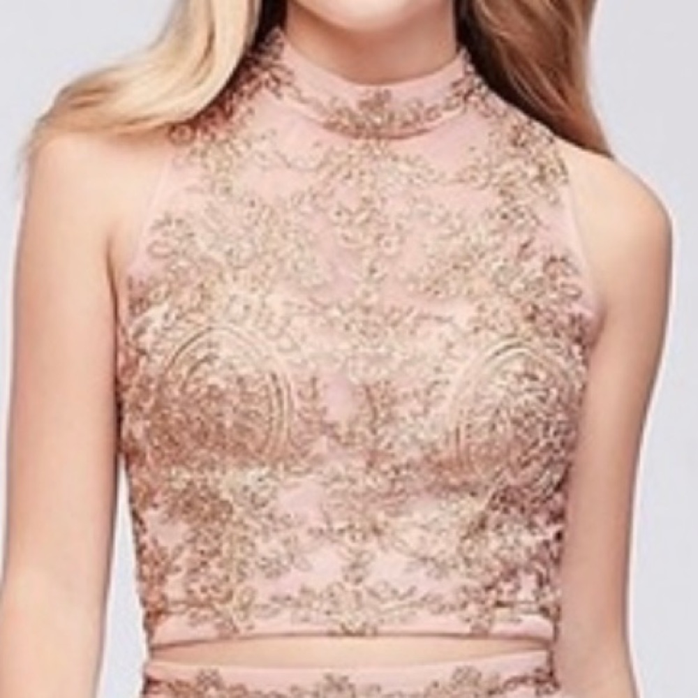 City Triangles High Neck Beaded Crop Top